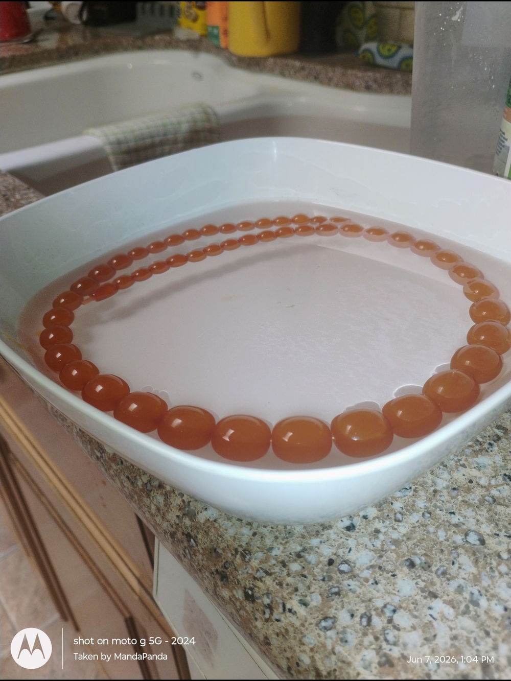 Authentic Baltic Amber Orange Beaded Necklace Strand Hidden Clasp